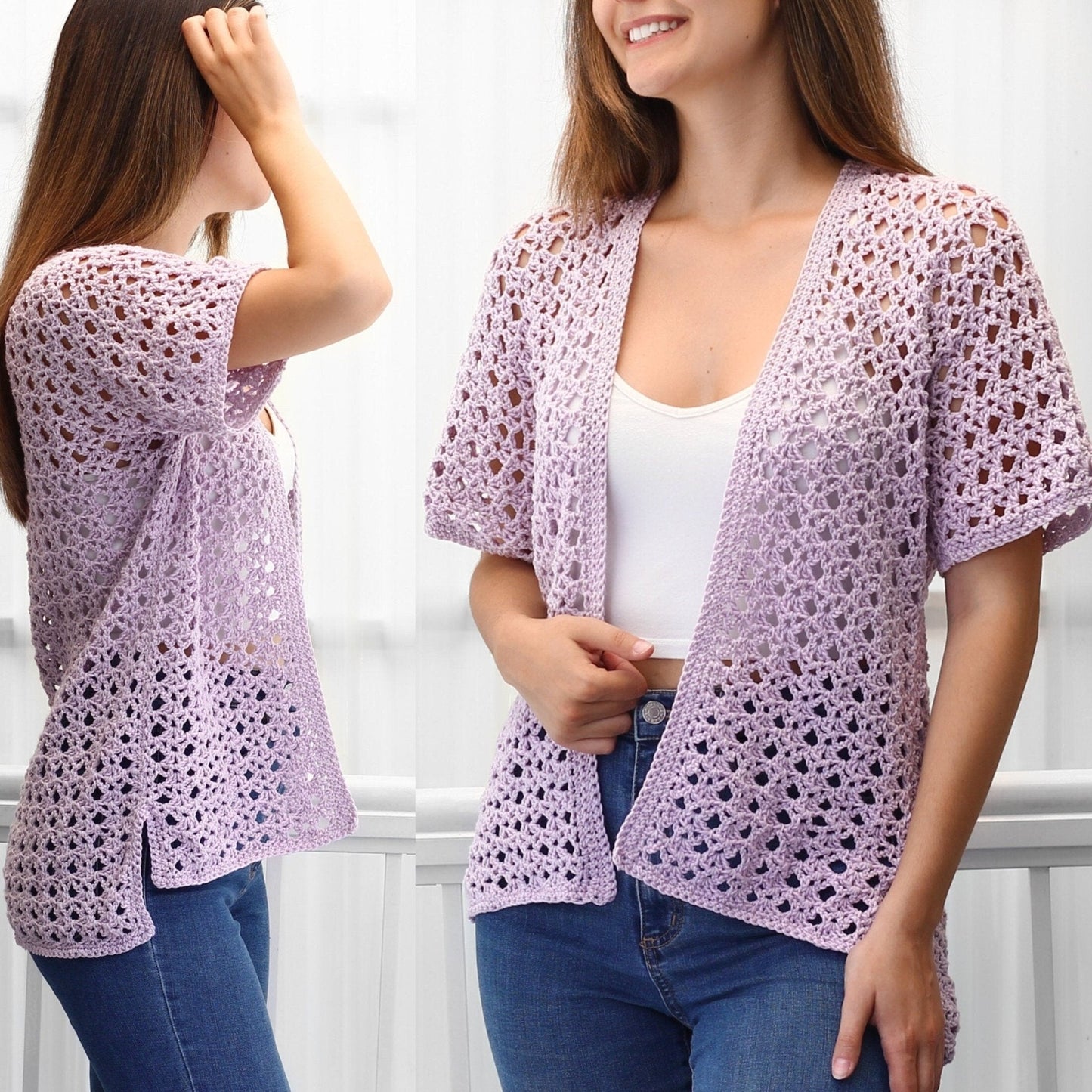 ELIANA Kimono Cardigan Crochet Pattern | Lace Texture, Easy Stitches | PDF (XS–3XL) - Hakel Liebe