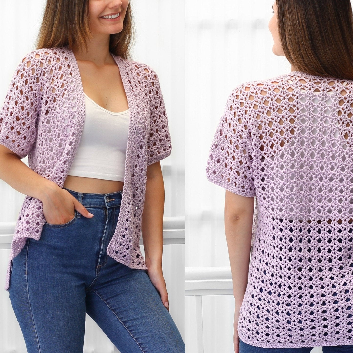 ELIANA Kimono Cardigan Crochet Pattern | Lace Texture, Easy Stitches | PDF (XS–3XL) - Hakel Liebe