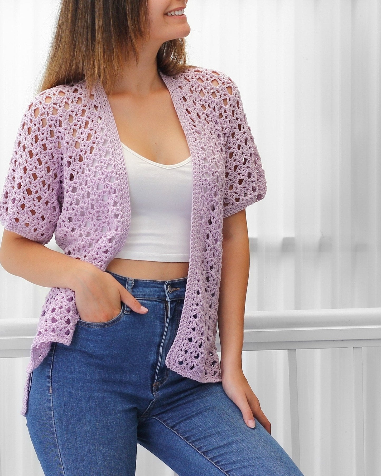 ELIANA Kimono Cardigan Crochet Pattern | Lace Texture, Easy Stitches | PDF (XS–3XL) - Hakel Liebe