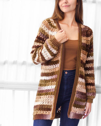 ELLA Raglan Cardigan Crochet Pattern | Top-Down & Seamless | PDF (XS–3XL) - Hakel Liebe