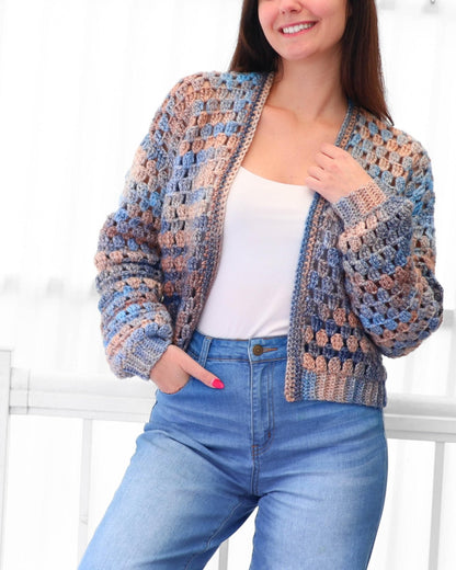 ELOISE Cardigan Crochet Pattern | Cropped & Long Versions Included | PDF (XS–3XL) - Hakel Liebe