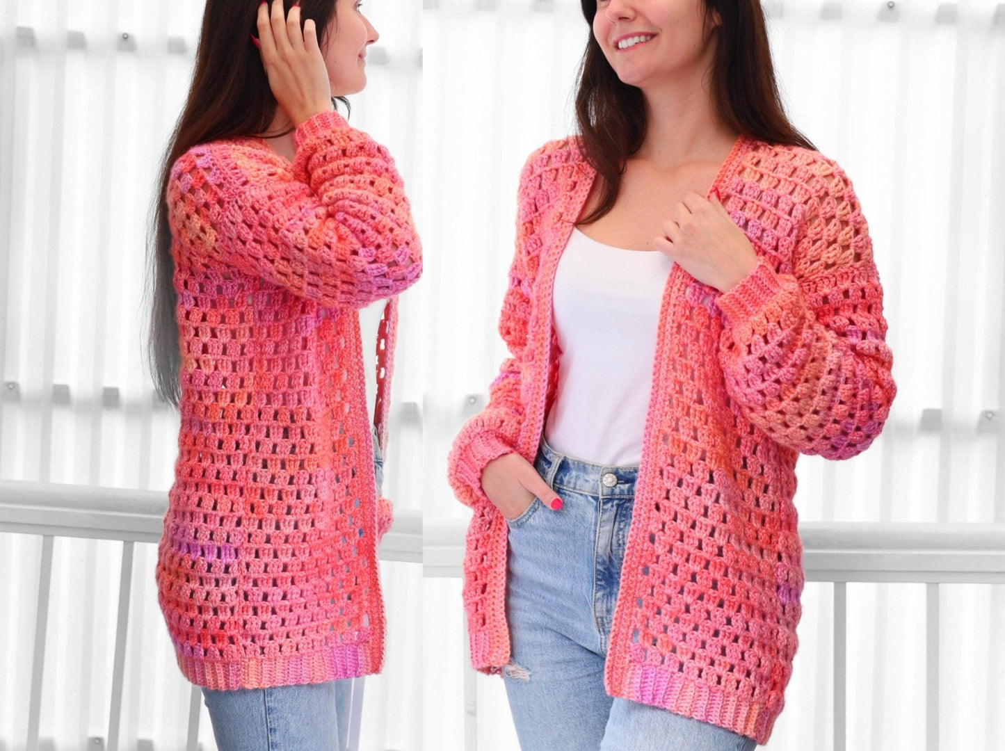 ELOISE Cardigan Crochet Pattern | Cropped & Long Versions Included | PDF (XS–3XL) - Hakel Liebe