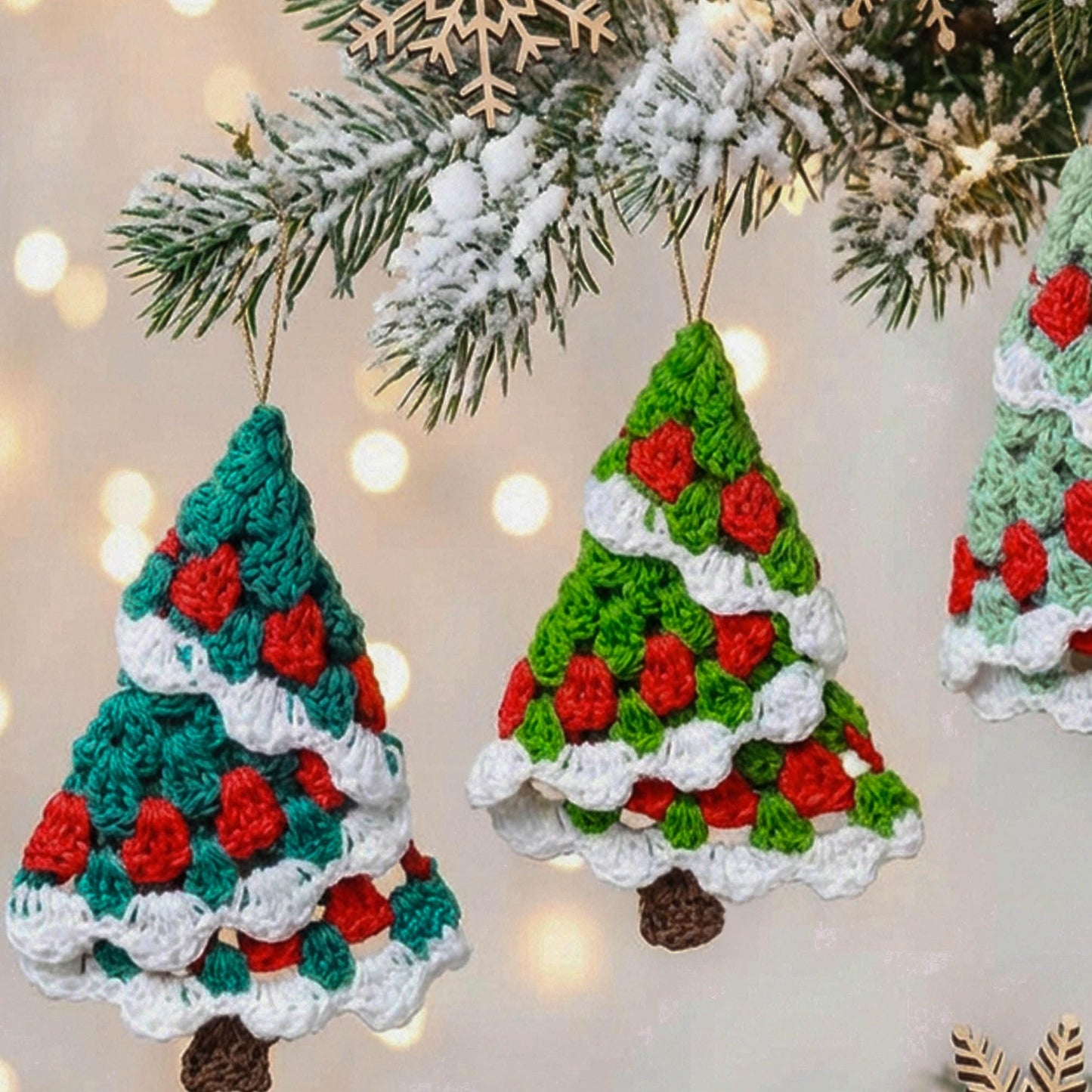FROSTY Christmas Tree Crochet Pattern | Granny Stitch Fold-Up Tree | PDF (2 Sizes) - Hakel Liebe
