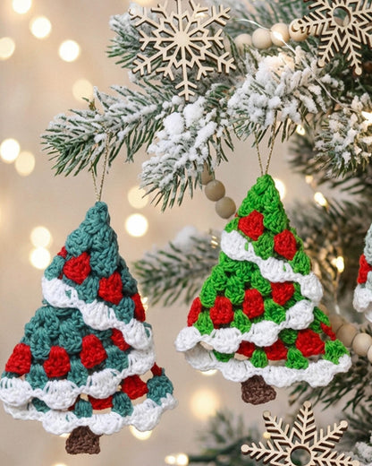 FROSTY Christmas Tree Crochet Pattern | Granny Stitch Fold-Up Tree | PDF (2 Sizes) - Hakel Liebe