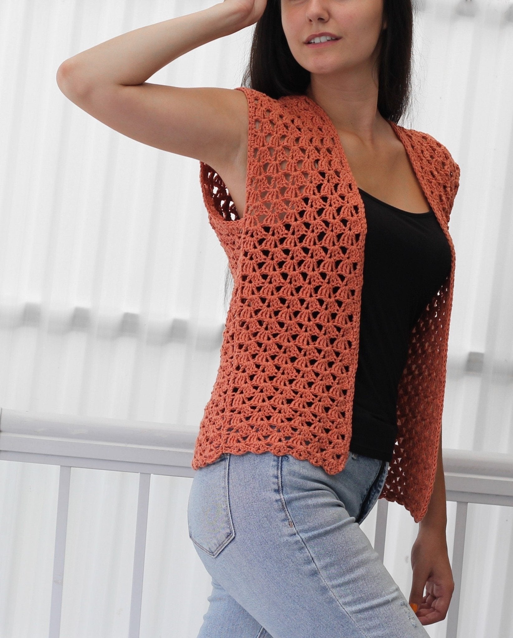 HARPER Summer Cardigan Crochet Pattern | Airy Lace, No Shaping | PDF (XS–3XL) - Hakel Liebe
