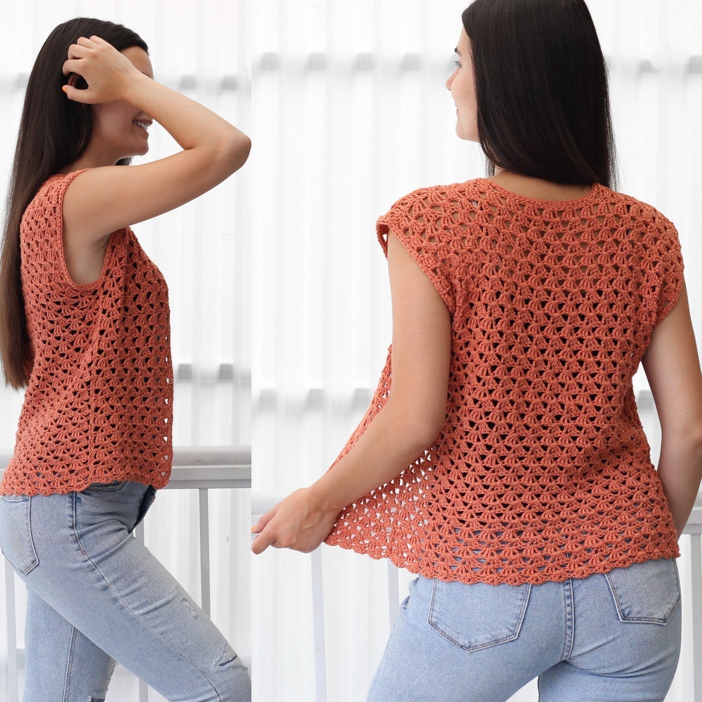 HARPER Summer Cardigan Crochet Pattern | Airy Lace, No Shaping | PDF (XS–3XL) - Hakel Liebe
