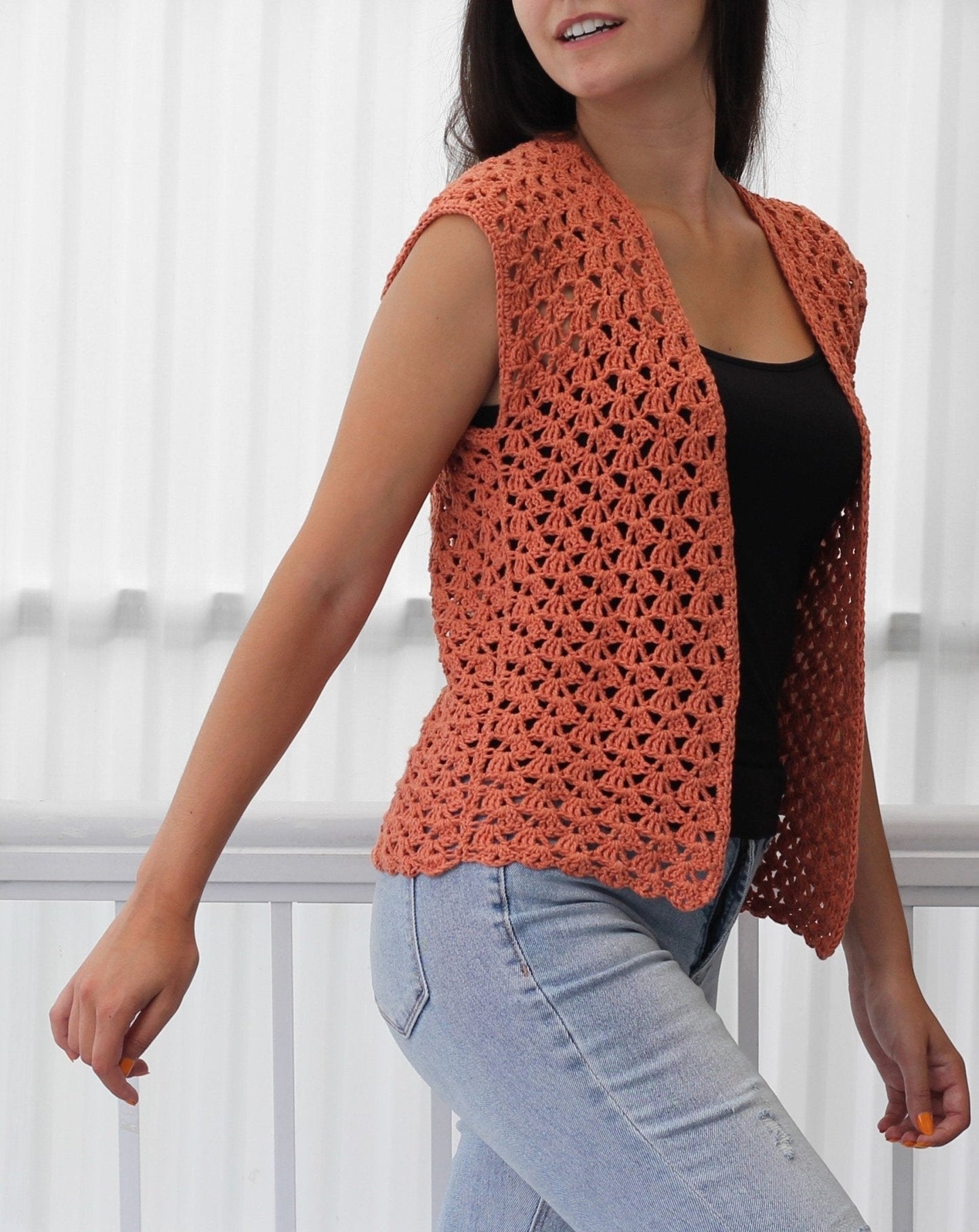 HARPER Summer Cardigan Crochet Pattern | Airy Lace, No Shaping | PDF (XS–3XL) - Hakel Liebe