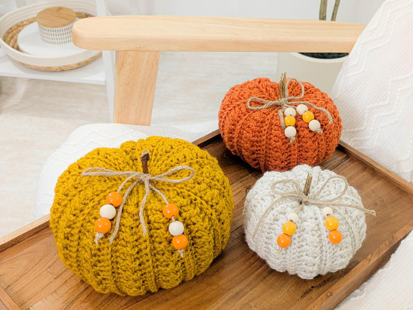 Cozy Fall Pumpkin Fall Pumpkins Crochet Pattern | Farmhouse Decor in 7 Sizes | PDF - Hakel Liebe