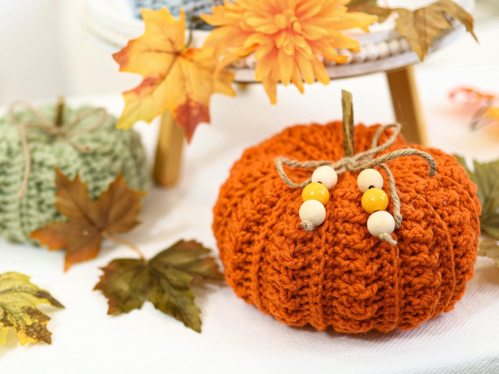 Cozy Fall Pumpkin Fall Pumpkins Crochet Pattern | Farmhouse Decor in 7 Sizes | PDF - Hakel Liebe