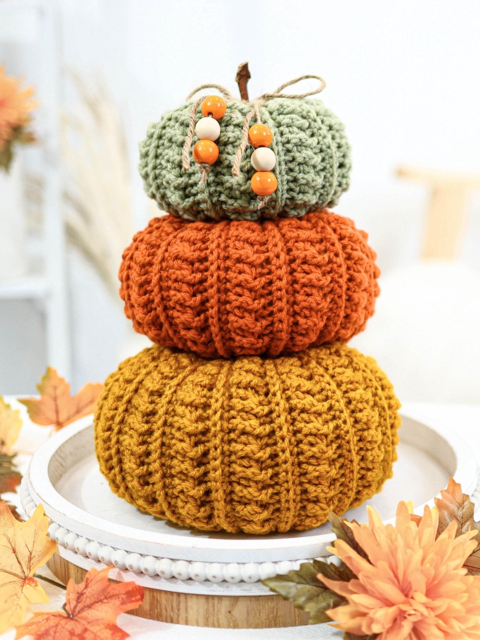 Cozy Fall Pumpkin Fall Pumpkins Crochet Pattern | Farmhouse Decor in 7 Sizes | PDF - Hakel Liebe