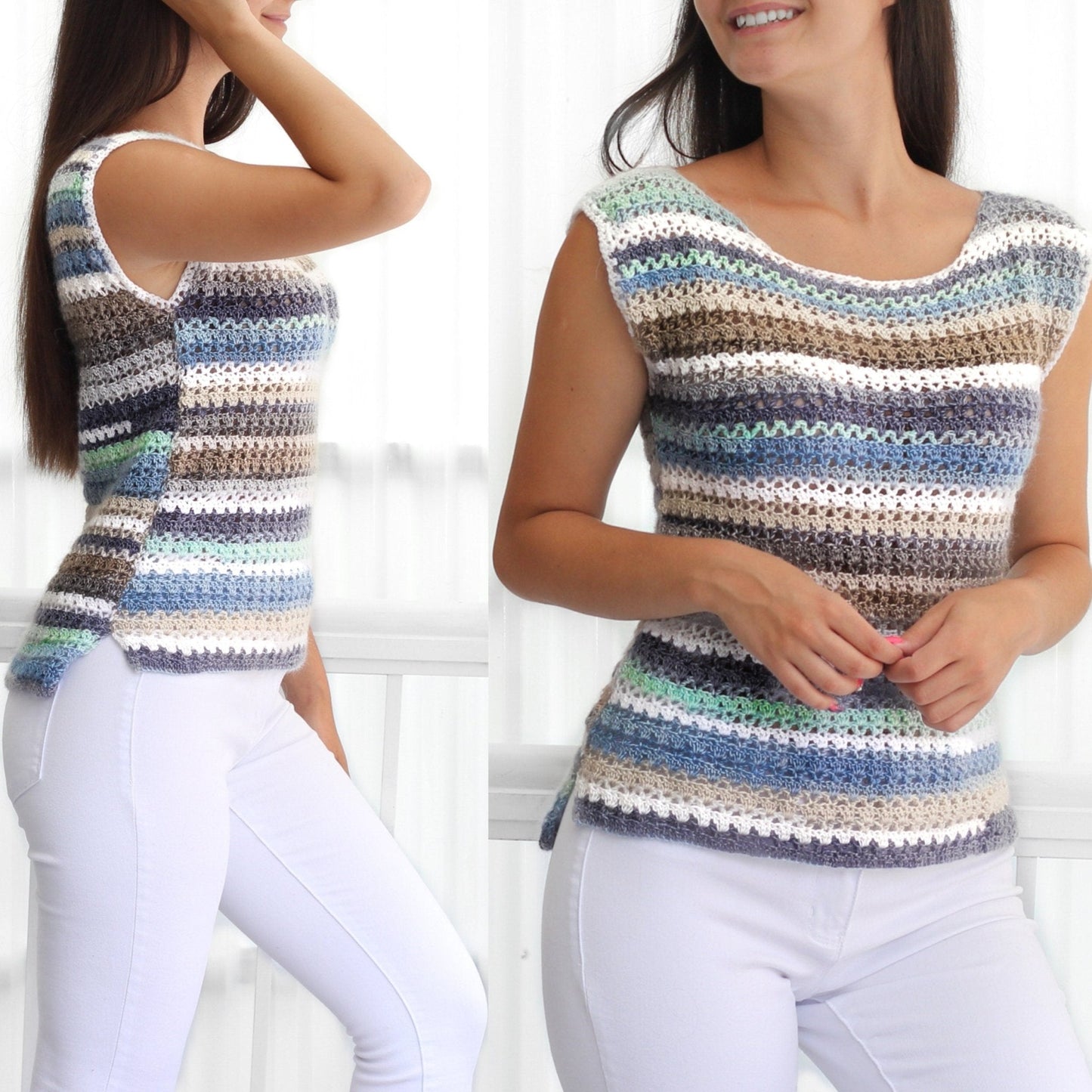 JADE Boho Lace Top Crochet Pattern | Airy No-Shaping Summer Lace | PDF (XS–3XL) - Hakel Liebe
