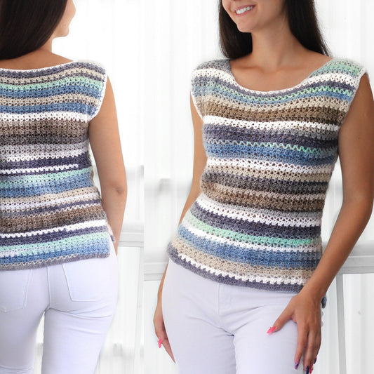 JADE Boho Lace Top Crochet Pattern | Airy No-Shaping Summer Lace | PDF (XS–3XL) - Hakel Liebe