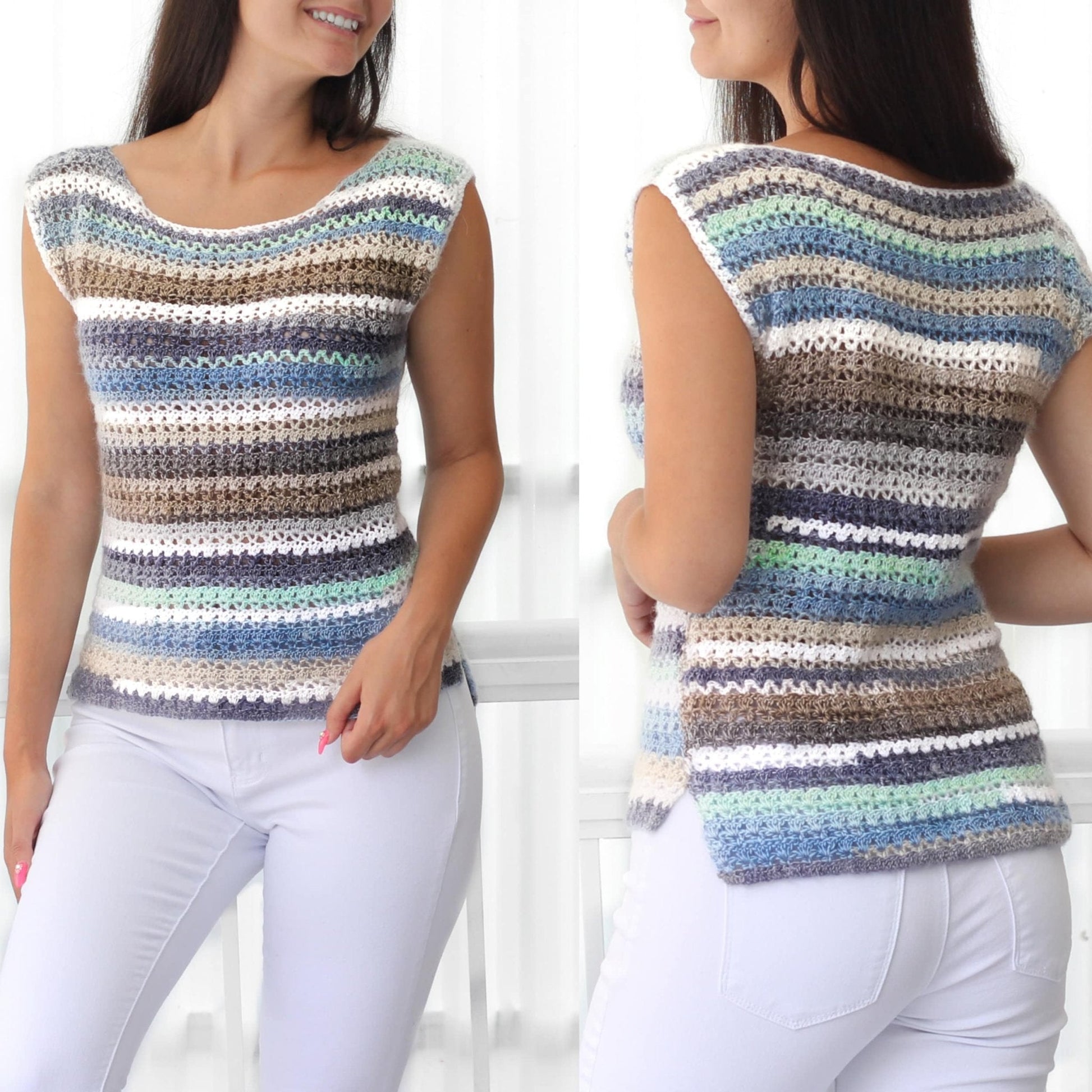 JADE Boho Lace Top Crochet Pattern | Airy No-Shaping Summer Lace | PDF (XS–3XL) - Hakel Liebe