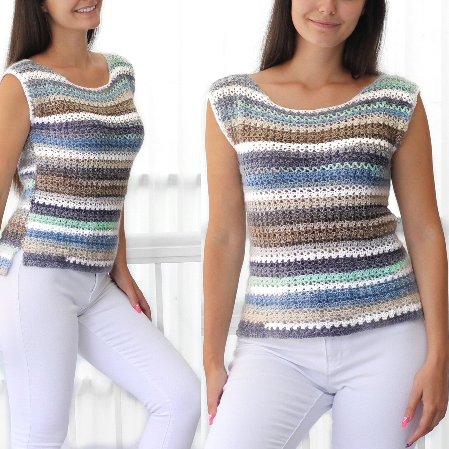 JADE Boho Lace Top Crochet Pattern | Airy No-Shaping Summer Lace | PDF (XS–3XL) - Hakel Liebe