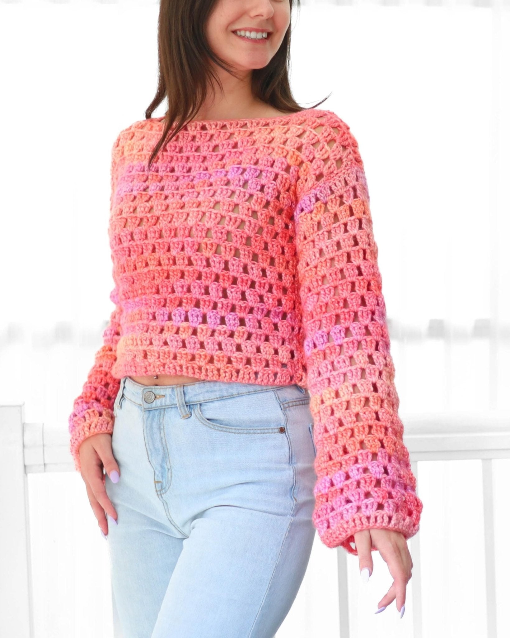 LAINEY Sweater Crochet Pattern | The No-Shaping Rectangle Pullover | PDF (XS–3XL) - Hakel Liebe