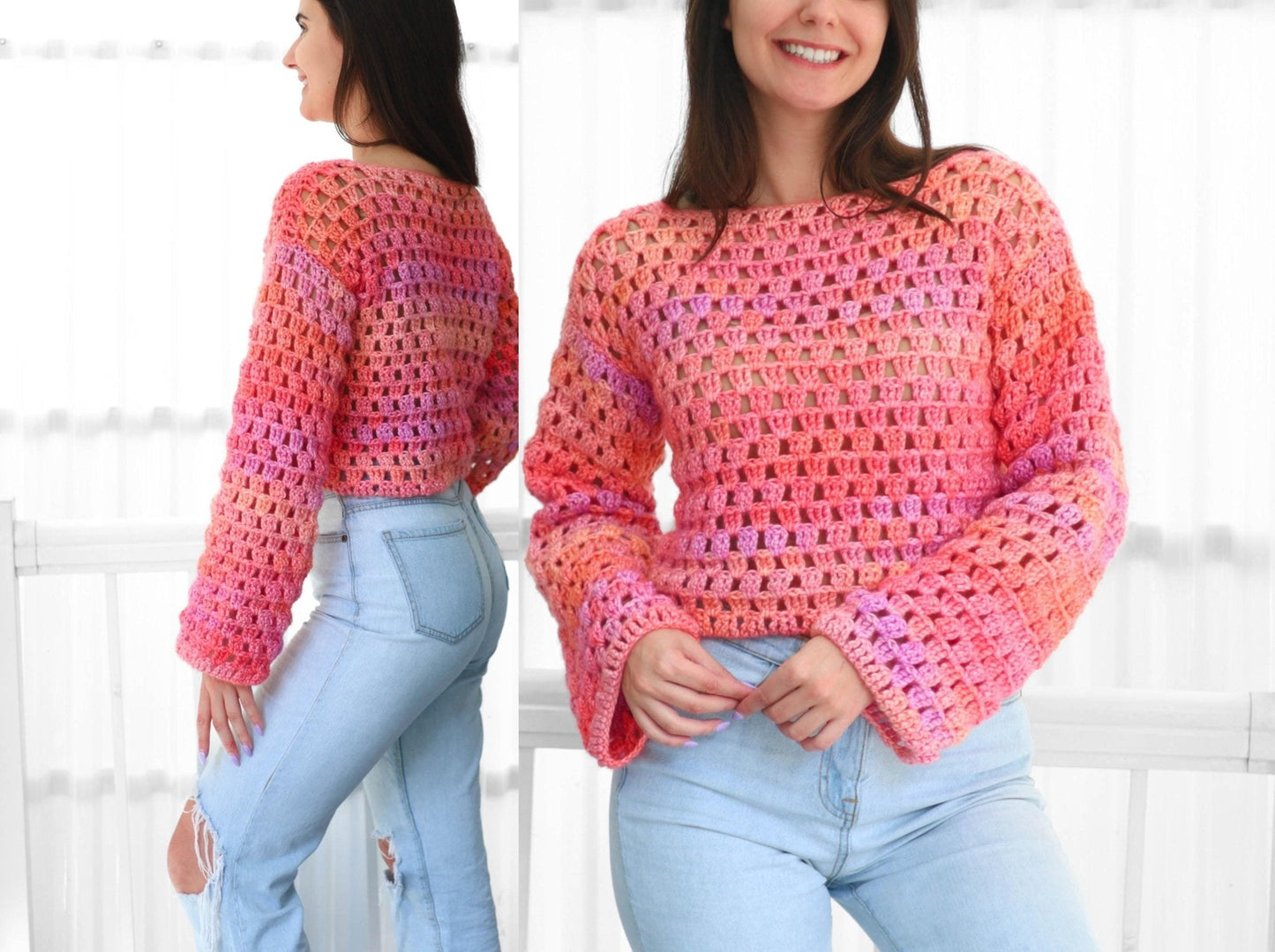 LAINEY Sweater Crochet Pattern | The No-Shaping Rectangle Pullover | PDF (XS–3XL) - Hakel Liebe