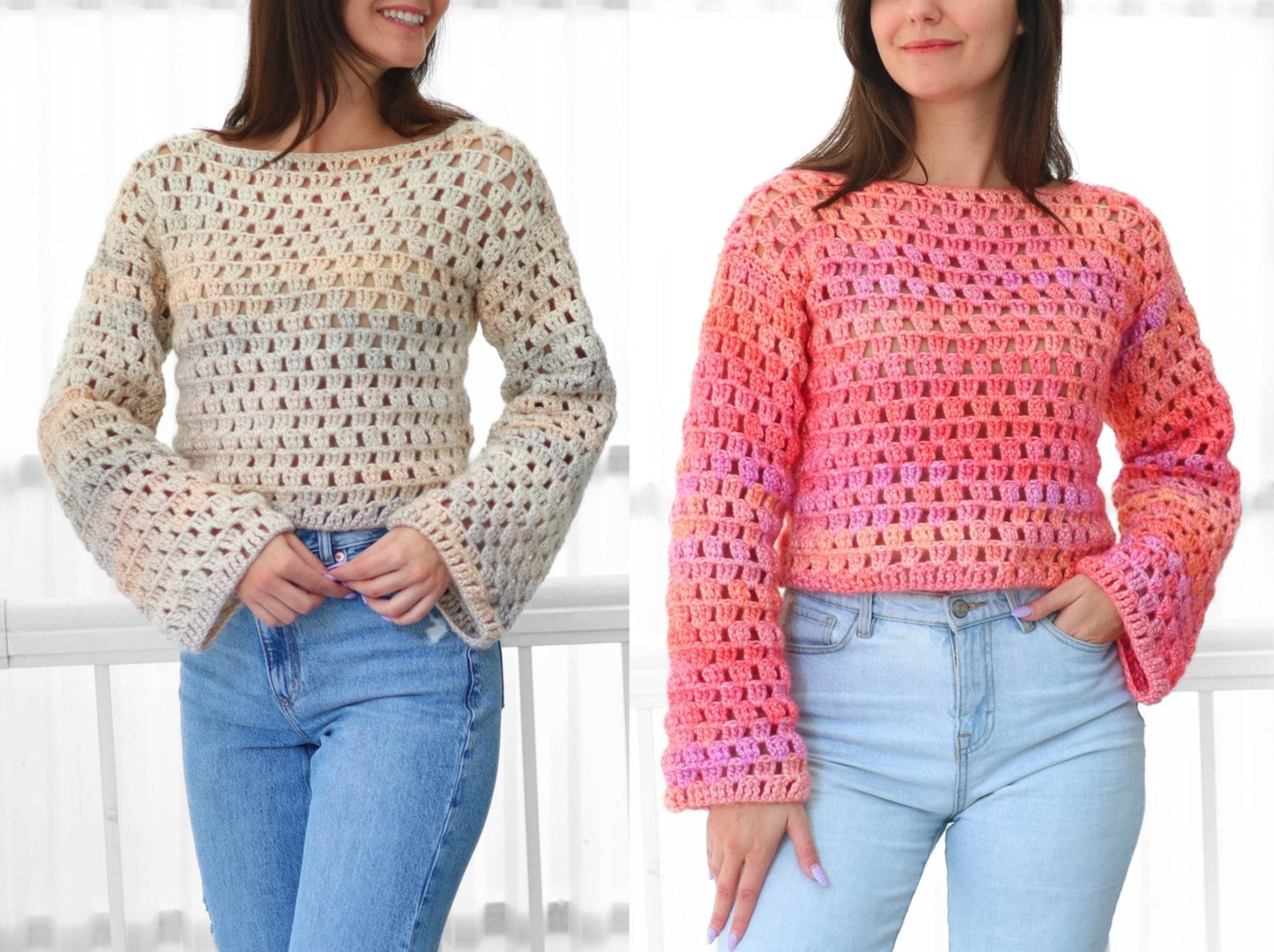 LAINEY Sweater Crochet Pattern | The No-Shaping Rectangle Pullover | PDF (XS–3XL) - Hakel Liebe