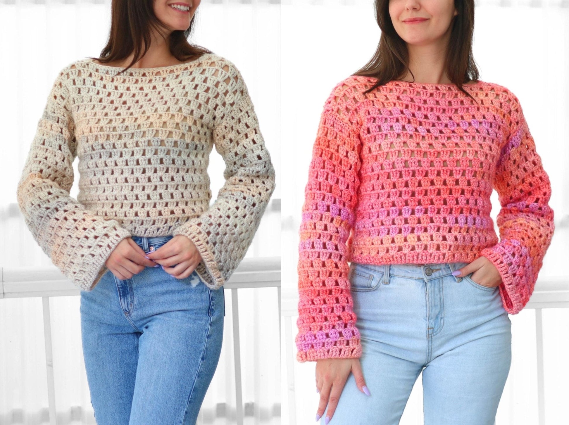 LAINEY Sweater Crochet Pattern | The No-Shaping Rectangle Pullover | PDF (XS–3XL) - Hakel Liebe
