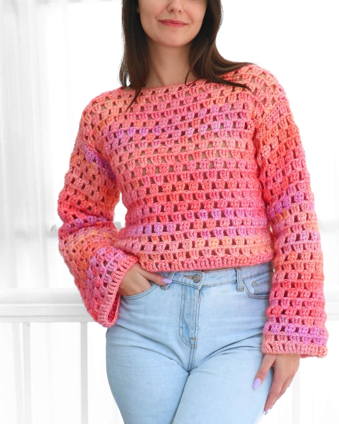 LAINEY Sweater Crochet Pattern | The No-Shaping Rectangle Pullover | PDF (XS–3XL) - Hakel Liebe
