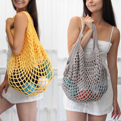 LILLE French Market Bag Crochet Pattern | Classic Mesh Tote in 4 Sizes | PDF - Hakel Liebe