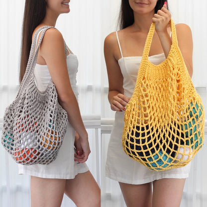 LILLE French Market Bag Crochet Pattern | Classic Mesh Tote in 4 Sizes | PDF - Hakel Liebe