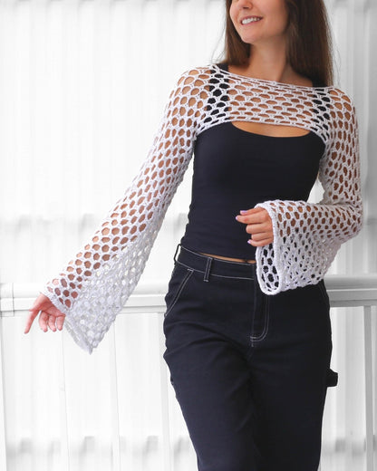 LILY Shrug Bolero Crochet Pattern | Seamless Afternoon Project | PDF (XS–2XL) - Hakel Liebe