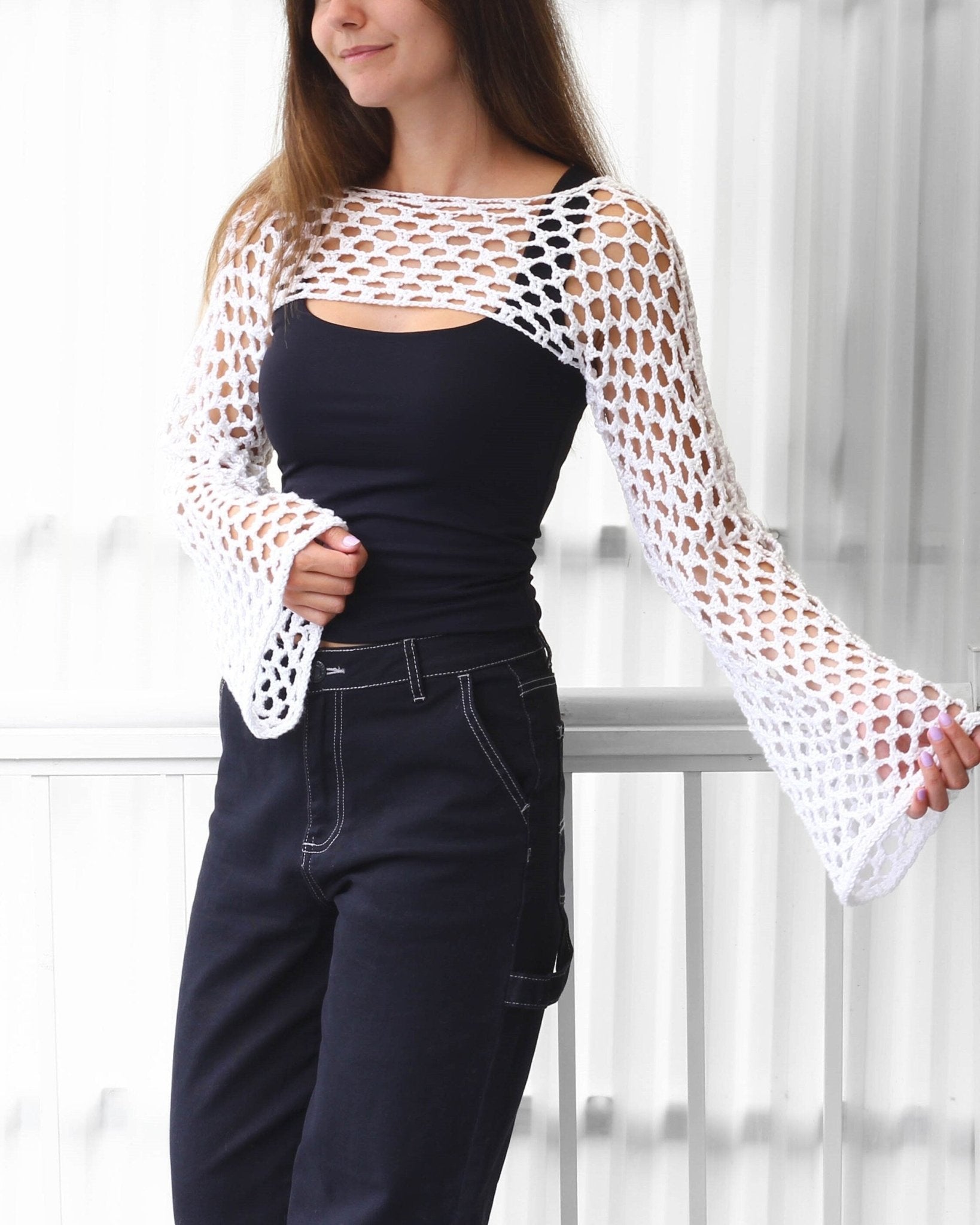 LILY Shrug Bolero Crochet Pattern | Seamless Afternoon Project | PDF (XS–2XL) - Hakel Liebe