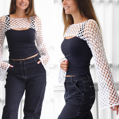 LILY Shrug Bolero Crochet Pattern | Seamless Afternoon Project | PDF (XS–2XL) - Hakel Liebe