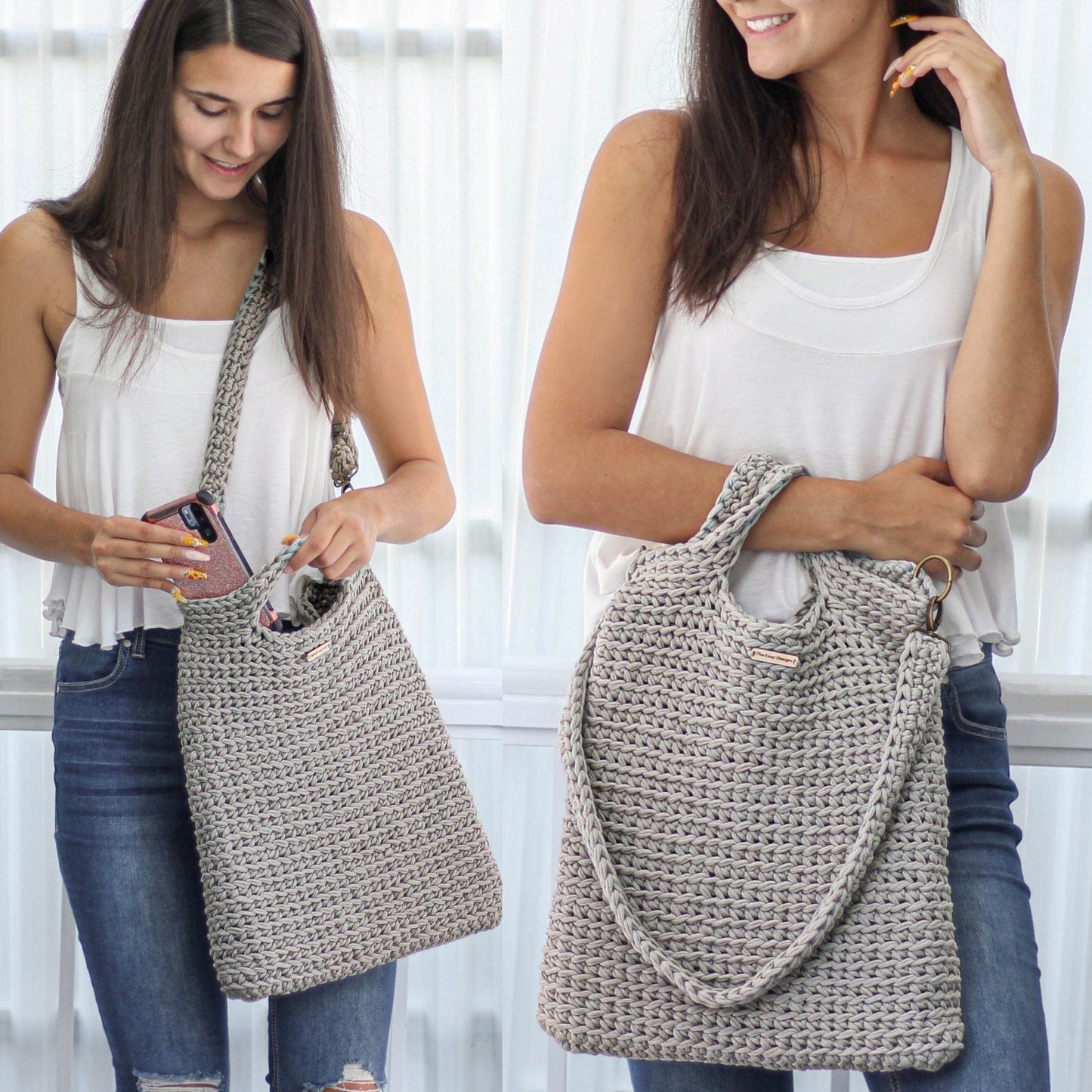 LIMA Convertible Bag Crochet Pattern | Crossbody, Shoulder, Handbag & Tote in One | PDF - Hakel Liebe