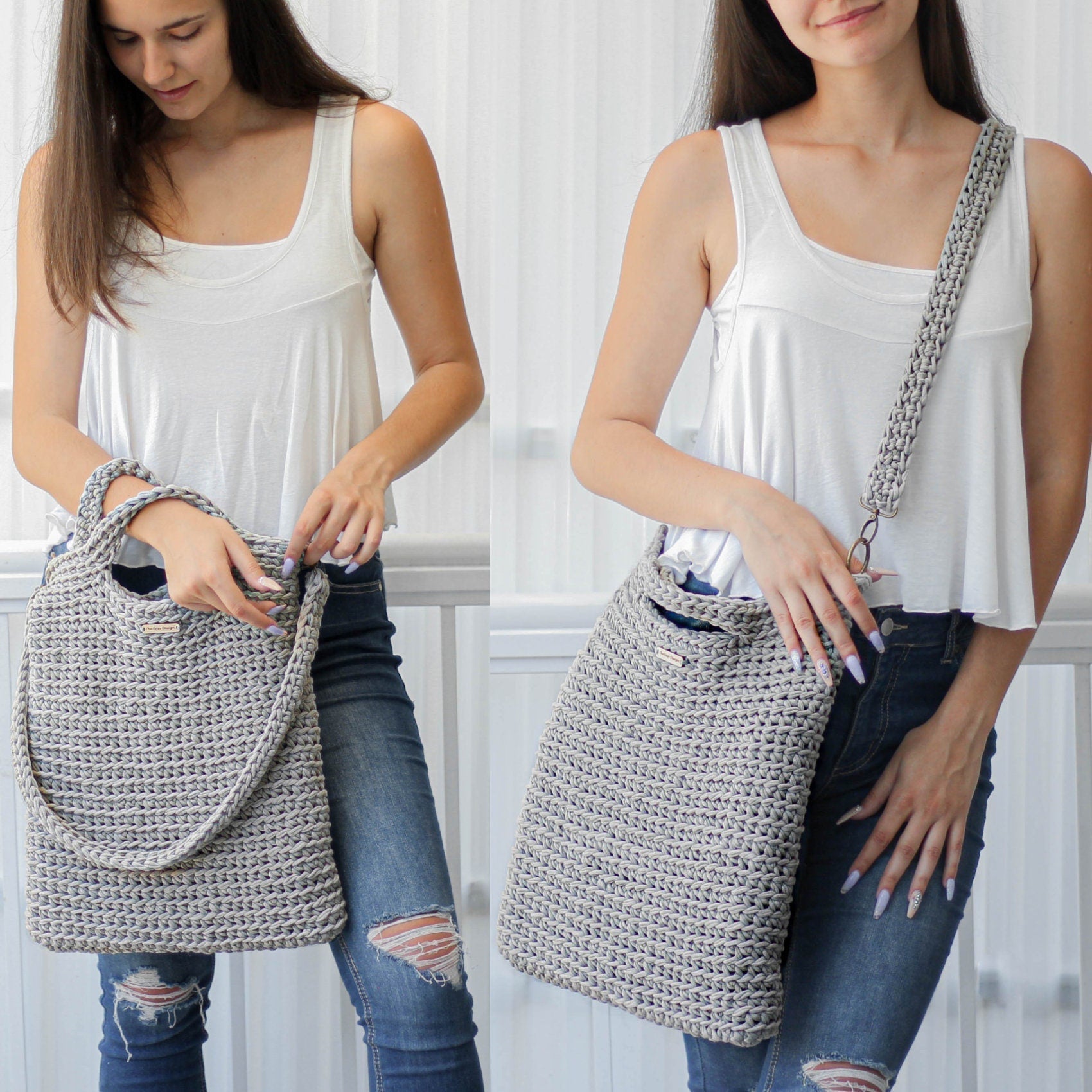 LIMA Convertible Bag Crochet Pattern | Crossbody, Shoulder, Handbag & Tote in One | PDF - Hakel Liebe
