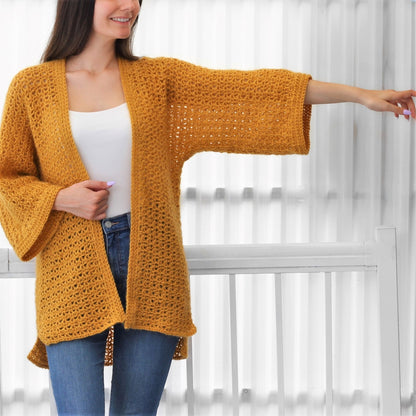 MADELYN Lace Cardigan Crochet Pattern | One-Piece Kimono Sleeves | PDF (XS–3XL) - Hakel Liebe