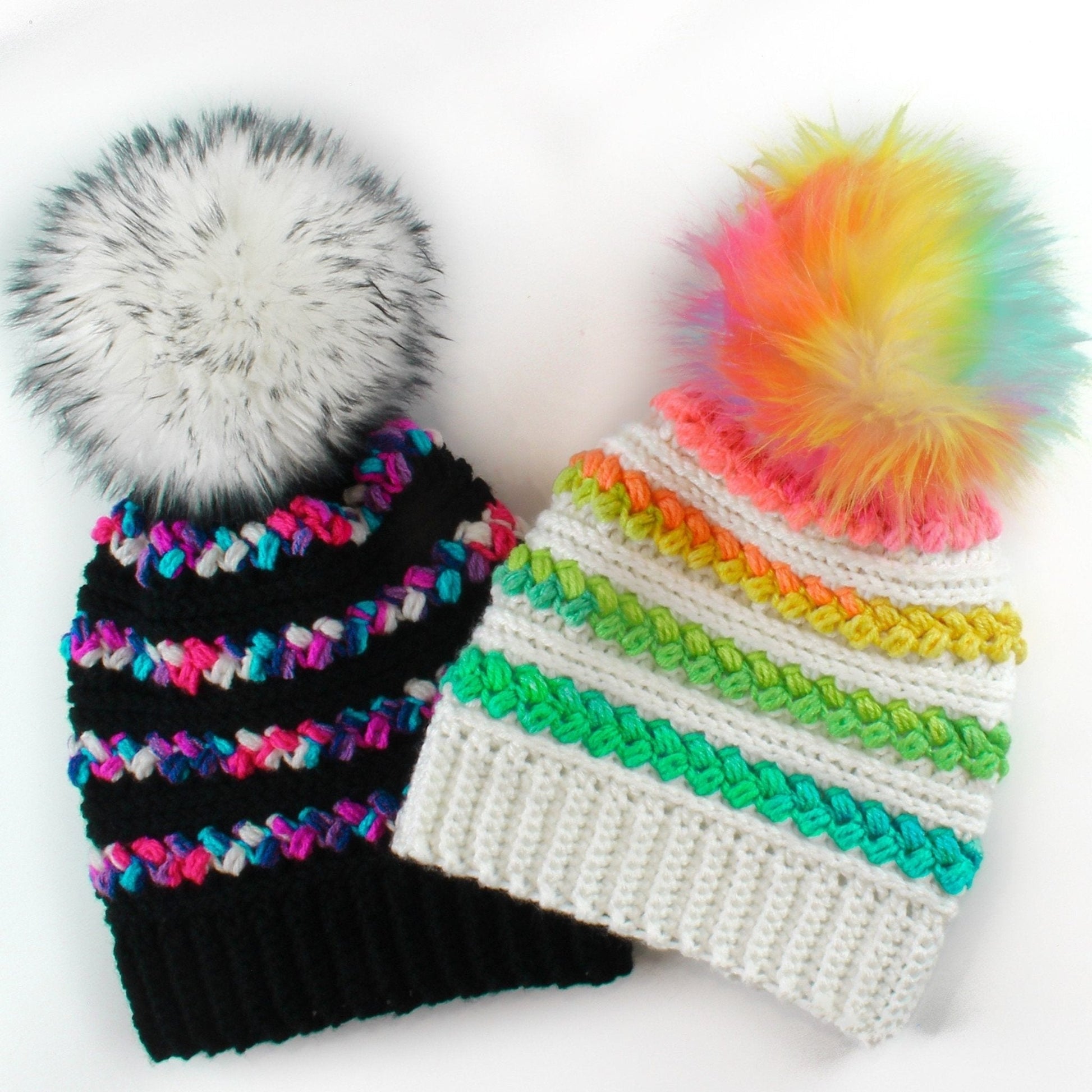 MADISON Beanie Crochet Pattern | Faux Fur Pom Pom Hat | PDF (Toddler–Adult) - Hakel Liebe