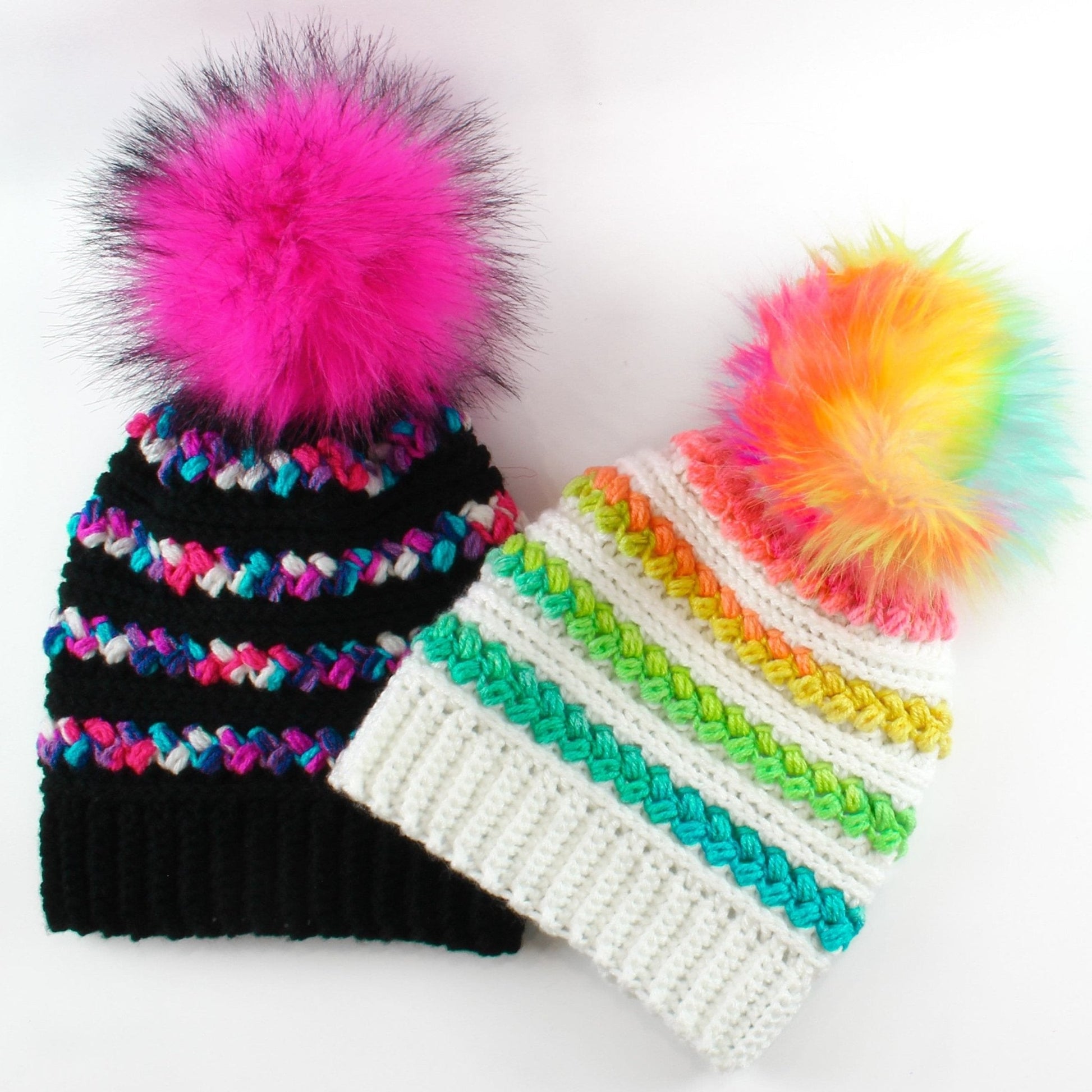MADISON Beanie Crochet Pattern | Faux Fur Pom Pom Hat | PDF (Toddler–Adult) - Hakel Liebe