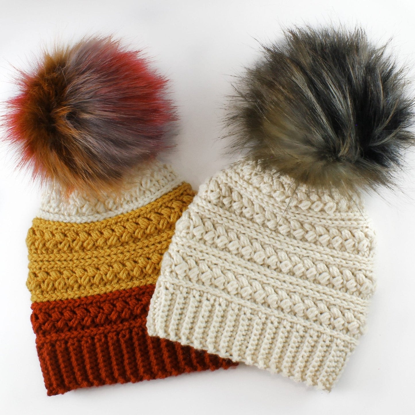 MADISON Beanie Crochet Pattern | Faux Fur Pom Pom Hat | PDF (Toddler–Adult) - Hakel Liebe