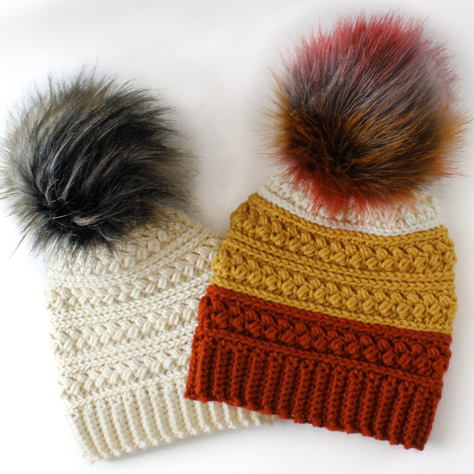 MADISON Beanie Crochet Pattern | Faux Fur Pom Pom Hat | PDF (Toddler–Adult) - Hakel Liebe
