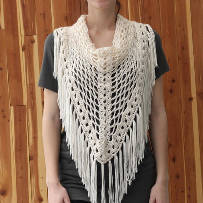 MEDA Triangle Shawl Crochet Pattern | Boho Fringe Wrap, 2 Stitches Only | PDF - Hakel Liebe