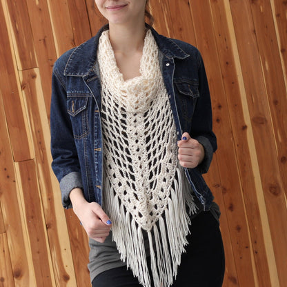 MEDA Triangle Shawl Crochet Pattern | Boho Fringe Wrap, 2 Stitches Only | PDF - Hakel Liebe