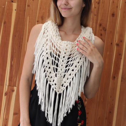 MEDA Triangle Shawl Crochet Pattern | Boho Fringe Wrap, 2 Stitches Only | PDF - Hakel Liebe