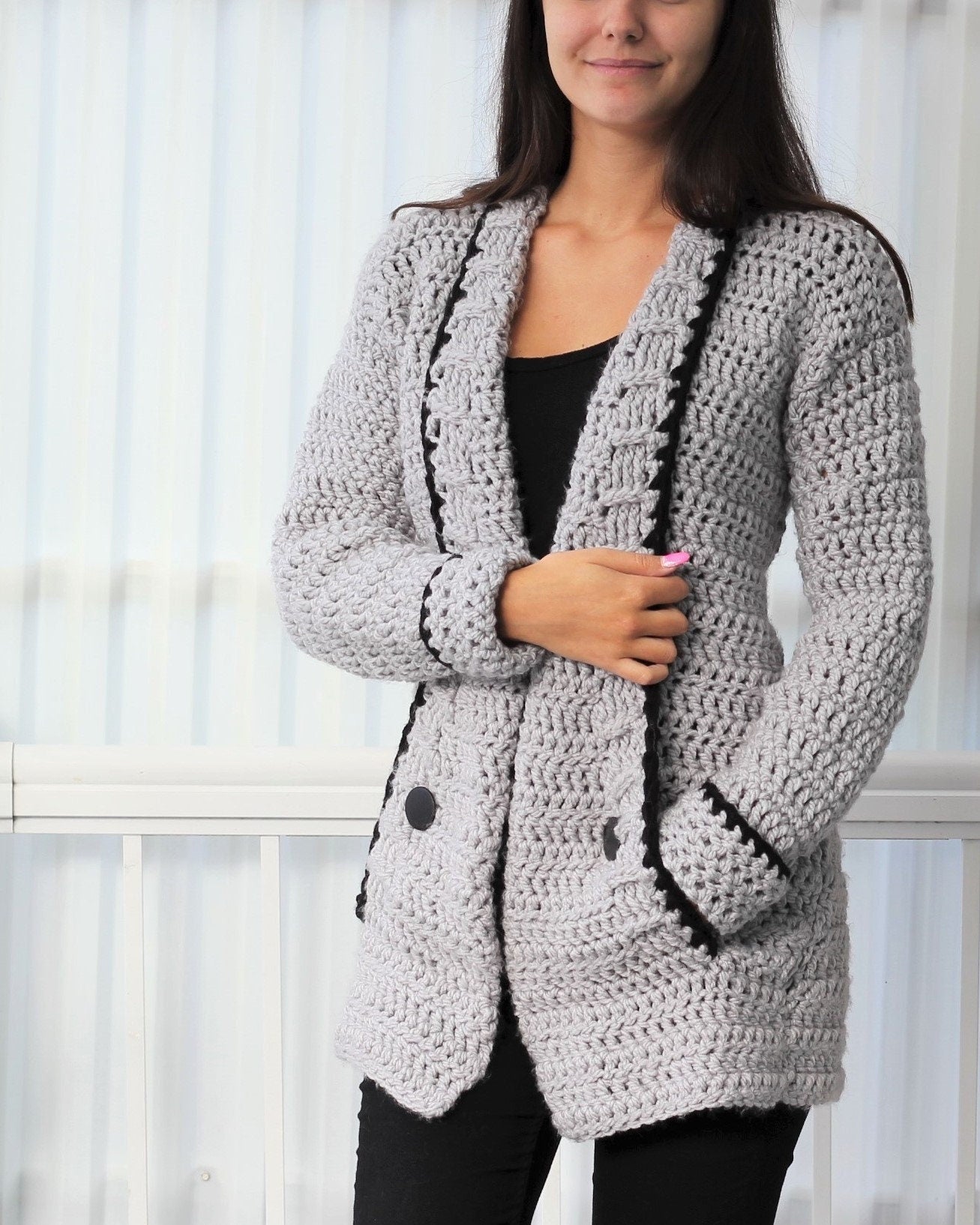 MIA Cardigan Crochet Pattern | Clean-Line Family Cardigan 7Y–3XL | PDF - Hakel Liebe