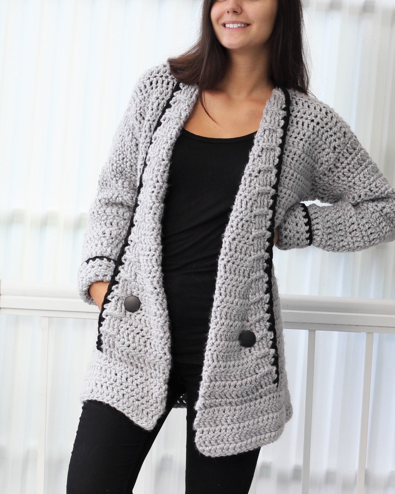 MIA Cardigan Crochet Pattern | Clean-Line Family Cardigan 7Y–3XL | PDF - Hakel Liebe