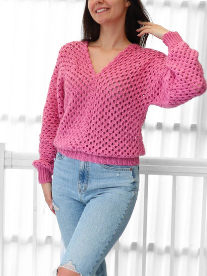 MILLIE Granny Sweater Crochet Pattern | Classic Stitch, Modern Cut | PDF (XS–3XL) - Hakel Liebe