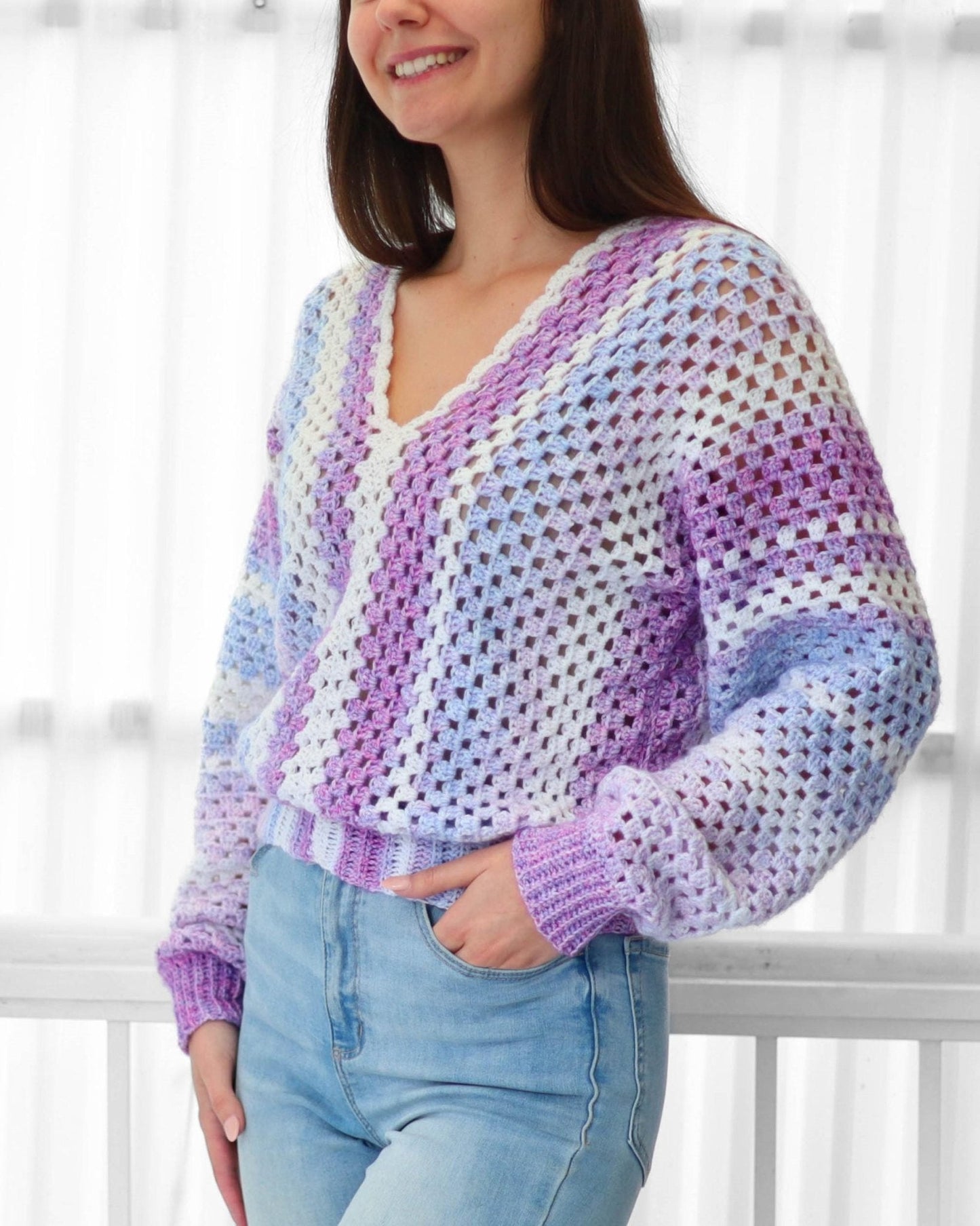 MILLIE Granny Sweater Crochet Pattern | Classic Stitch, Modern Cut | PDF (XS–3XL) - Hakel Liebe