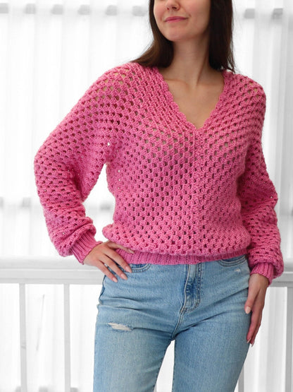 MILLIE Granny Sweater Crochet Pattern | Classic Stitch, Modern Cut | PDF (XS–3XL) - Hakel Liebe