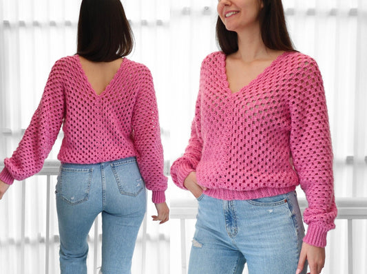 MILLIE Granny Sweater Crochet Pattern | Classic Stitch, Modern Cut | PDF (XS–3XL) - Hakel Liebe