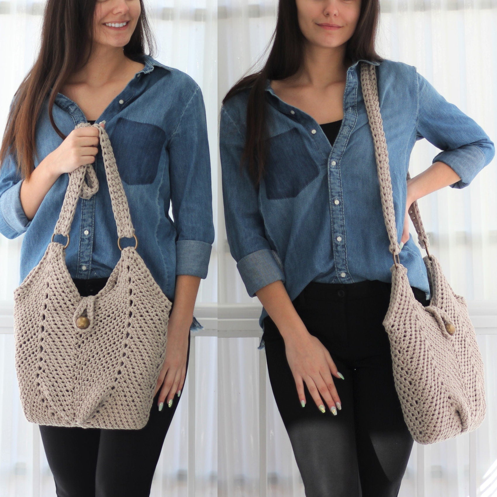 MONACO Handbag Crochet Pattern | Textured Bag with 70 Photo Steps | PDF - Hakel Liebe
