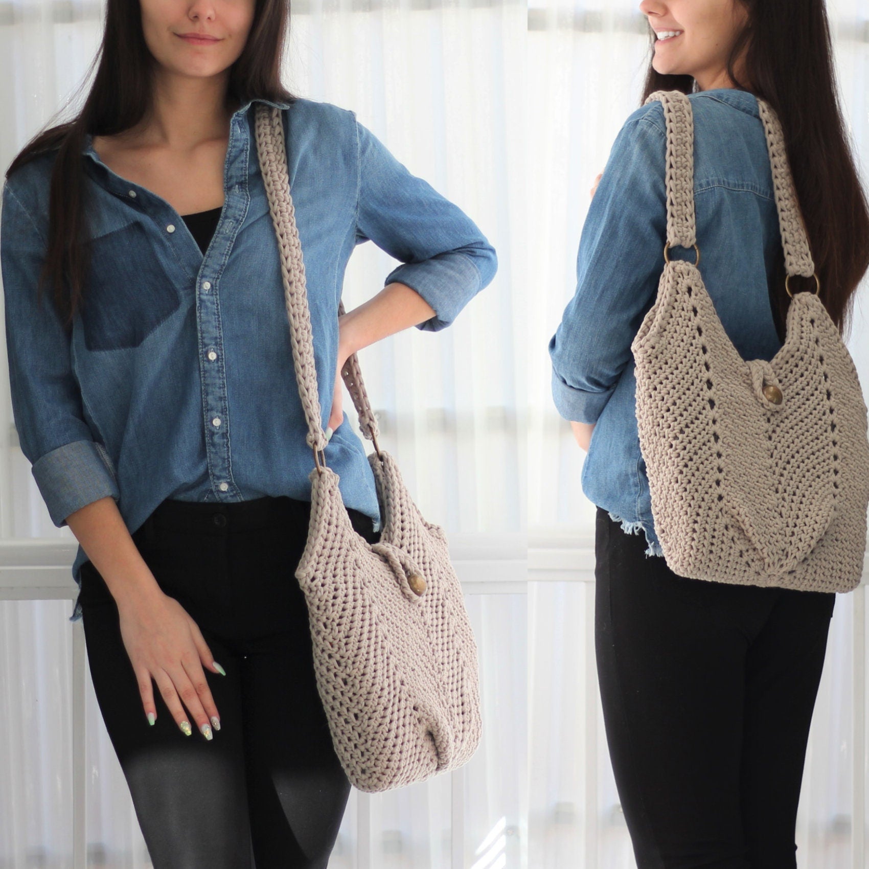 MONACO Handbag Crochet Pattern | Textured Bag with 70 Photo Steps | PDF - Hakel Liebe