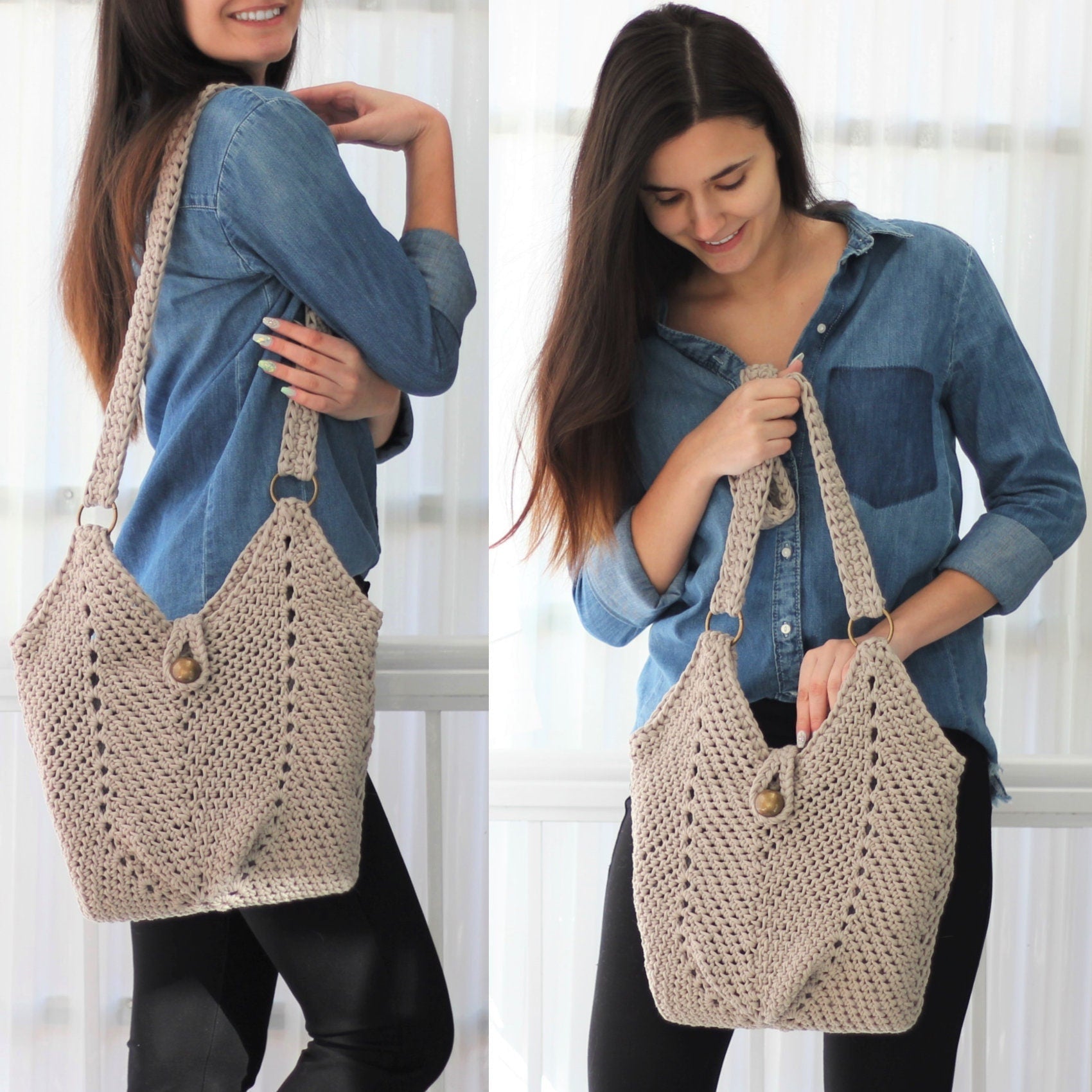 MONACO Handbag Crochet Pattern | Textured Bag with 70 Photo Steps | PDF - Hakel Liebe