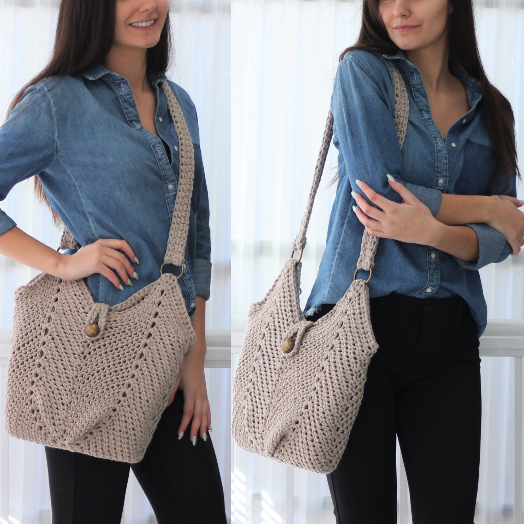 MONACO Handbag Crochet Pattern | Textured Bag with 70 Photo Steps | PDF - Hakel Liebe