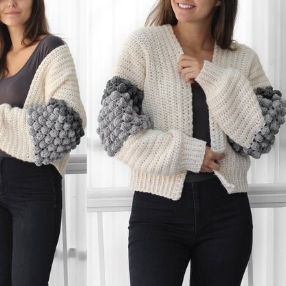 NAOMI Bobble Cardigan Crochet Pattern | Playful Texture, Relaxed Fit | PDF (XS–3XL) - Hakel Liebe