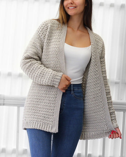 OLIVIA Cardigan Crochet Pattern | Relaxed Everyday Essential | PDF (XS–3XL) - Hakel Liebe
